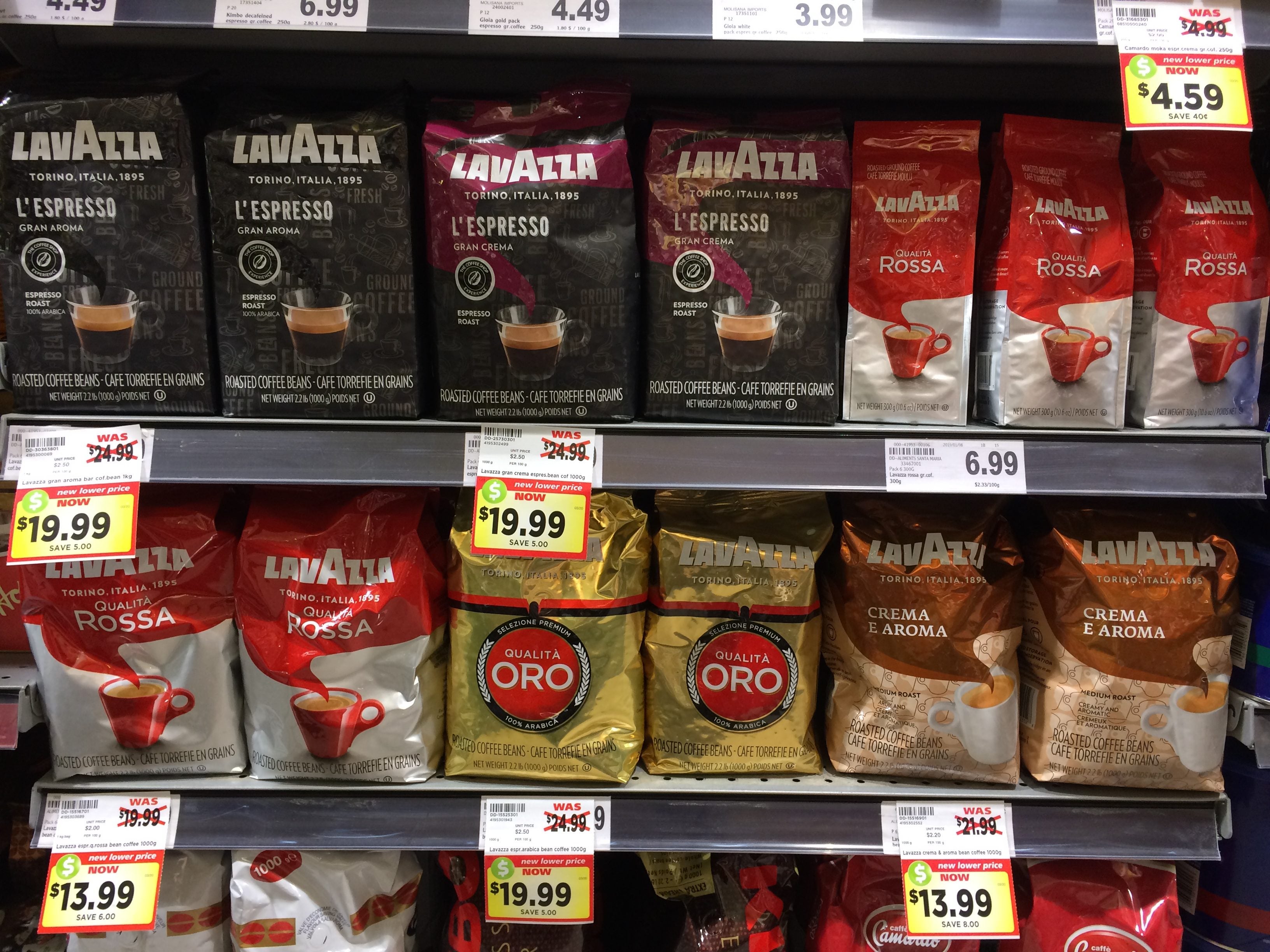 [Metro] LavAzza Whole Beans Coffee 1000g 2.2lbs 13.99 to 19.99