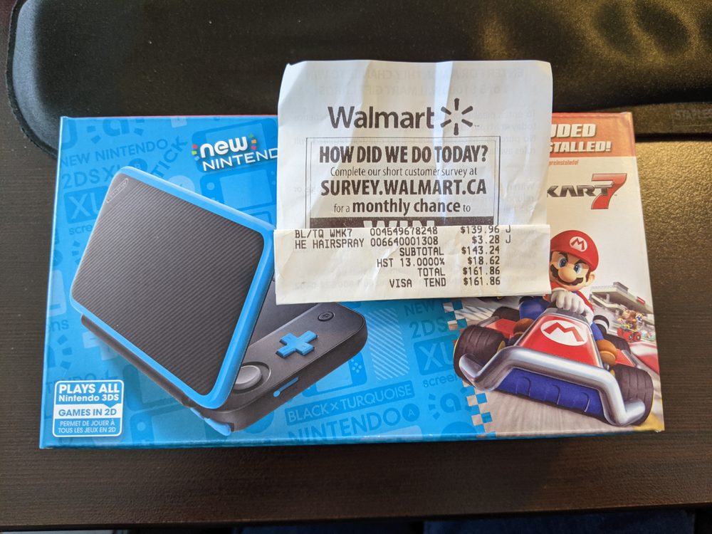 Walmart New Nintendo 2ds Xl 139 99 With Mario Kart 7 Canadiansaves