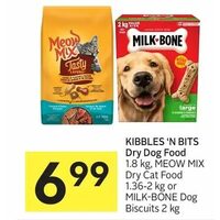 Kibbles 'N Bits Dry Dog Food, Meow Mix Dry Cat Food Or Milk-Bone Dog Biscuits