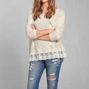 Shannon Lace Hem Sweater - $37.00