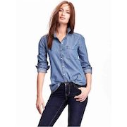 Chambray Button-down Shirt For Women - $23.50 ($6.44 Off)
