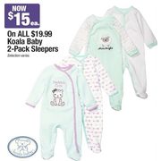 All $19.99 Koala Baby 2-Pack Sleepers - $15.00