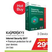 Kaspersky Internet Security 2017 - $29.86 ($50.00 off)