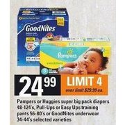 Pampers or Huggies Super Big Pack Diapers, Pull-Ups or Easy Ups Training Pants or GoodNites Underwear - $24.99
