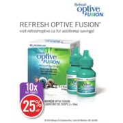 25% Off Refresh Optive Fusion Lubricant Eye Drops