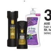 Axe Shower Gel, Hair Care Or St. Ives Lotion - $3.99