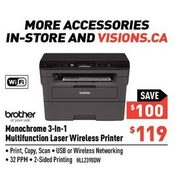 Brother Monochrome Multifunction Home Office Laser Printer - $119.00 ($100.00 off)