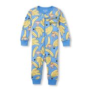 Baby And Toddler Boys Long Sleeve 'my Family Is Bananas' Monkey Print Snug Fit Stretchie - $7.98 ($11.97 Off)