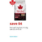 Red Leaf Dog Food - $35.99-$45.99 ($4.00 off)
