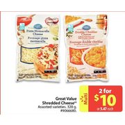 Great Value Shredded Cheese - 2/$10.00