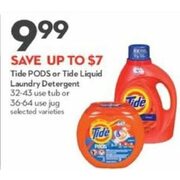 Tide Pods Or Tide Liquid Laundry Detergent - $9.99 (Up to $7.00 off)