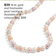 14 Kt. Gold And Freshwater Pearl Necklace - $39.00
