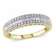 0.25 Ct. T.w. Round And Baguette Diamond Wedding Band In 14k Gold - $839.30 ($359.70 Off)