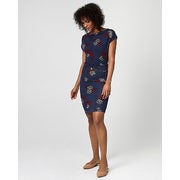 Floral Print Jersey Cowl Neck Pleated Dress - $49.99 ($39.96 Off)