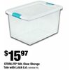 Sterilite 60L Clear Storage Tote With Latch Lid - $15.97