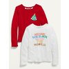Long-Sleeve Holiday Graphic T-Shirt 2-Pack For Girls - $12.97 ($7.03 Off)