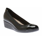 Elin Palm Black Leather Wedge Heel By Clarks - $89.99 ($20.01 Off)