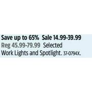 Work Lights And Spotlight - $14.99-$39.99 (Up to 65% off)