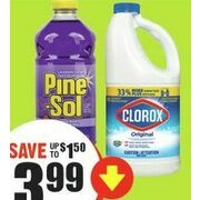 Pine-Sol Cleaner Clorox Liquid Bleach  - $3.99 (Up to $1.50 off)
