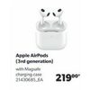 Apple AirPods (3rd Generation) With Magsafe Charging Case - $219.00