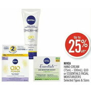Nivea Hand Cream, Q10 Or Essentials Facial Moisturizers - Up to 25% off