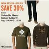 Columbia Men's Casual Apparel  - $23.99-$79.99 (30% off)