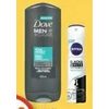 Nivea Dry Spray Antiperspirant, Dove Men+care Body Wash or Bar Soap - $4.49